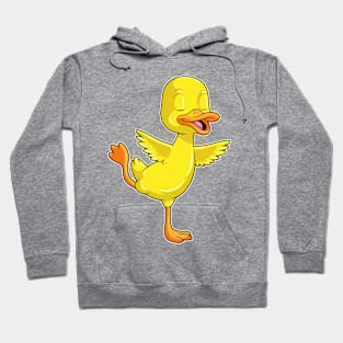 Duck at Yoga Fitness on a Leg Hoodie